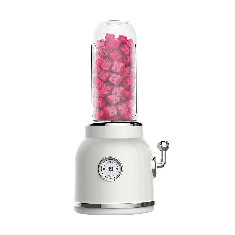 Retro Portable Blender with 2 Cups 300W Motor 6 Blades 21oz and 17oz