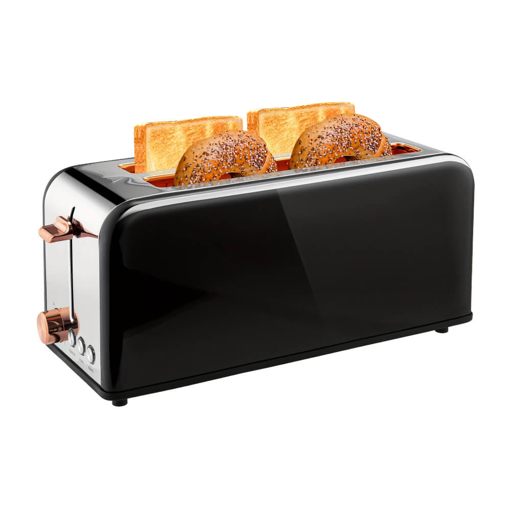 4-Slice 1500W Stainless Steel Toaster with Extra Long Slots and 6 Settings