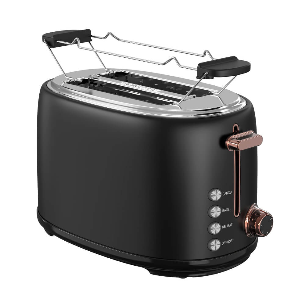 Toaster 2 Slice 1.5" Extra Wide Slots Stainless Steel Toaster with Warming Rack