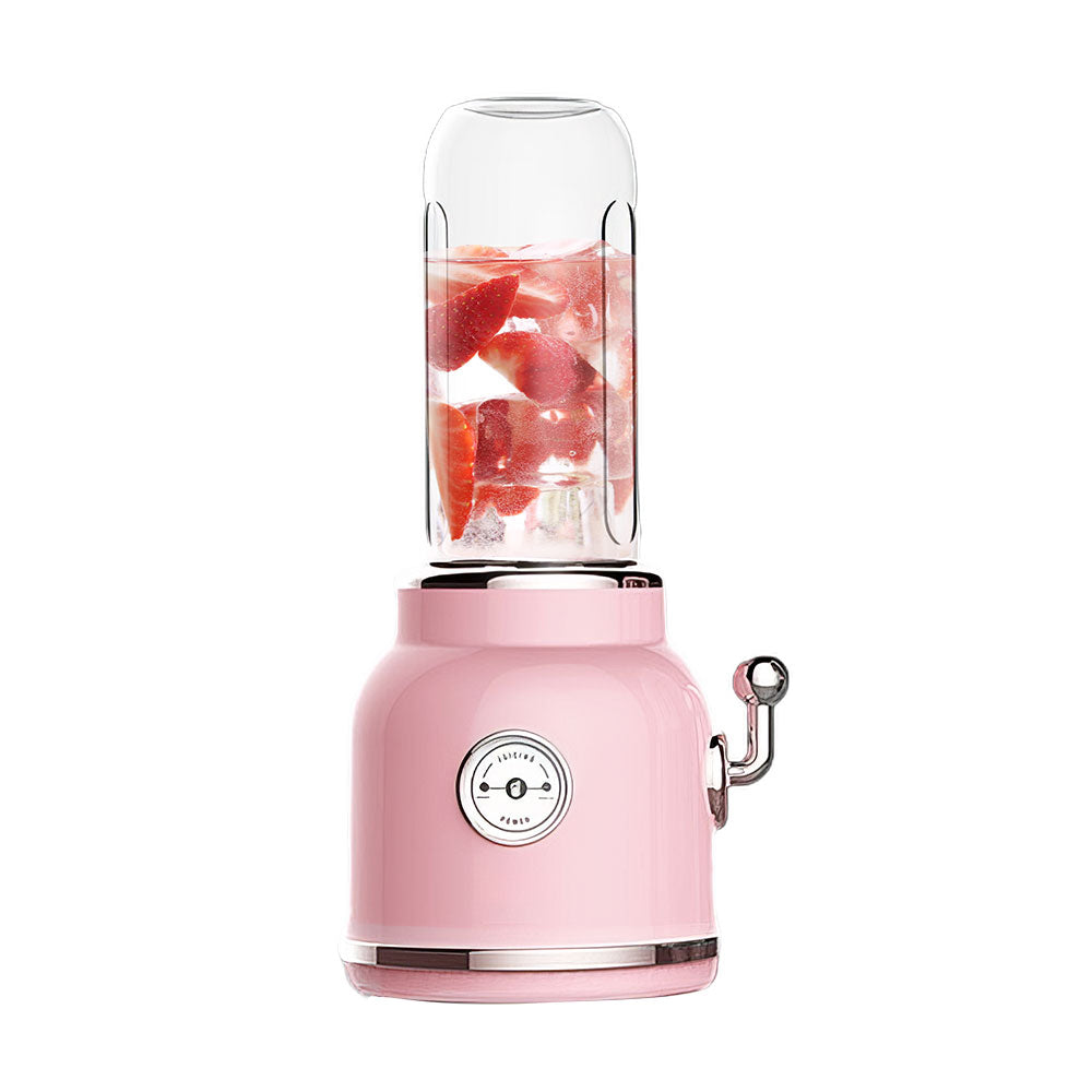 Retro Portable Blender with 2 Cups 300W Motor 6 Blades 21oz and 17oz