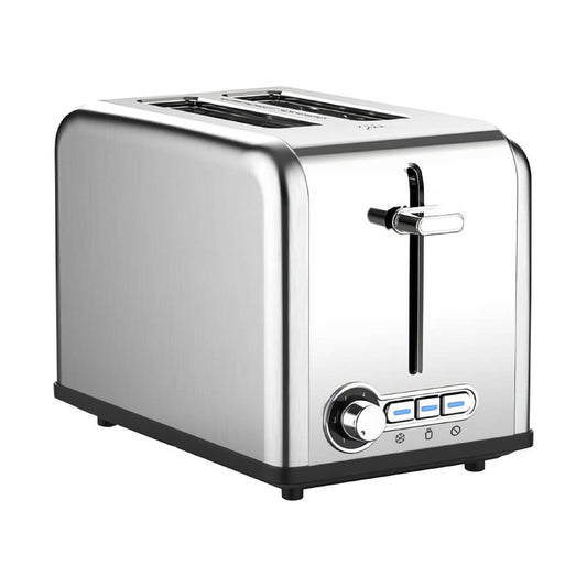2 Slice Toaster - Stainless Steel Wide Slot Toasters 6 Shade Settings Defrost/Bagel/Cancel with Drop-Down Crumb Tray, Compact Countertop Toaster for Artisan Bread, Muffin, Croissant, Bagel, Waffles